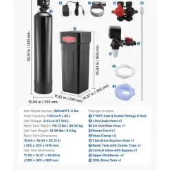 VEVOR Water Softener, 32,000 Grains Whole House Water Softener System, with Automatic Digital Control Head, Bypass Valve, Reduce Hardness and Minerals, Improve Water Quality, for 1-2 Bathrooms