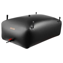 VEVOR Water Storage Bladder, 264.2 Gal Collapsible Water Storage Bag, Wear-Resistant 1000D PVC Soft Waters Bag, Leakproof Camping Tank Containers for Garden Irrigation RV Emergency Use, Black