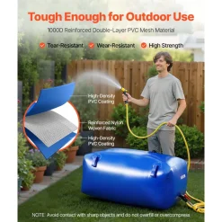 VEVOR Water Storage Bladder 63.4 Gallon Large Capacity Water Bag, Portable & Collapsible Soft Waters Container, Leakproof & Tear-Resistant PVC Emergency Waters Storage Tank for RV Truck & Outdoor Use