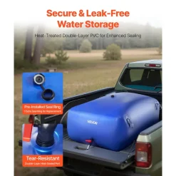 VEVOR Water Storage Bladder 142.7 Gallon Large Capacity Water Bag, Portable & Collapsible Soft Waters Container, Leakproof & Tear-Resistant PVC Emergency Waters Storage Tank for RV Truck & Outdoor Use