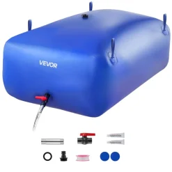 VEVOR Water Storage Bladder 142.7 Gallon Large Capacity Water Bag, Portable & Collapsible Soft Waters Container, Leakproof & Tear-Resistant PVC Emergency Waters Storage Tank for RV Truck & Outdoor Use