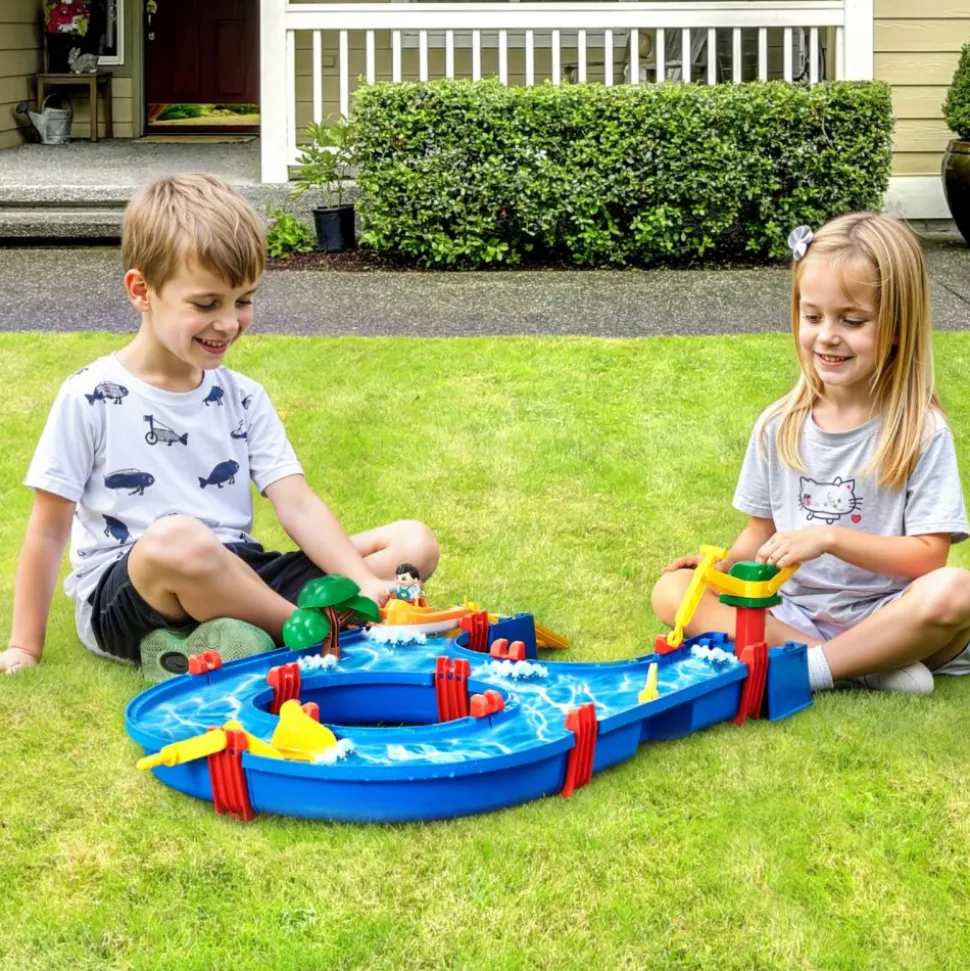 VEVOR Water Table for Toddlers, Kids Activity Play Waterway, Outdoor Summer Water Park Playset with 39PCS Accessories for Backyard Lawn Beach, Activity Sensory Play Table for 3+ Years Boys Girls