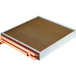 VEVOR Water to Air Heat Exchanger, 24 x 24 in Finned Tube HVAC Heat Exchanger Coil with Copper Tubes & Aluminum Fins, 225K BTU Output for Outdoor Wood Furnace, Hydronic Heating & Cooling Systems