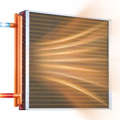 VEVOR Water to Air Heat Exchanger, 24 x 24 in Finned Tube HVAC Heat Exchanger Coil with Copper Tubes & Aluminum Fins, 225K BTU Output for Outdoor Wood Furnace, Hydronic Heating & Cooling Systems
