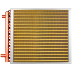 VEVOR Water to Air Heat Exchanger, 18 x 18 in Finned Tube HVAC Heat Exchanger Coil with Copper Tubes & Aluminum Fins, 120K BTU Output for Outdoor Wood Furnace, Hydronic Heating & Cooling Systems