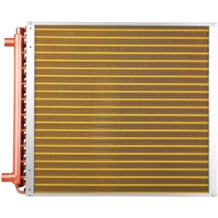VEVOR Water to Air Heat Exchanger, 22 x 22 in Finned Tube HVAC Heat Exchanger Coil with Copper Tubes & Aluminum Fins, 190K BTU Output for Outdoor Wood Furnace, Hydronic Heating & Cooling Systems