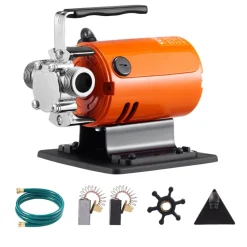 VEVOR Water Transfer Pump, 120V AC 360 GPH 1/10 HP, Portable Electric Utility Pump with 6 ft Suction Hose Kit, Carbon Brushes, Impeller, Suction Strainer, for Garden, Rain Barrel, Pool, Pond, Aquarium