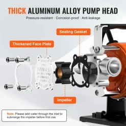 VEVOR Water Transfer Pump, 120V AC 360 GPH 1/10 HP, Portable Electric Utility Pump with 6 ft Suction Hose Kit, Carbon Brushes, Impeller, Suction Strainer, for Garden, Rain Barrel, Pool, Pond, Aquarium
