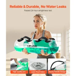 VEVOR Water Weights Aqua Bag, Large Aqua Bags for Workout, 50 lbs Adjustable Portable Stability Fitness & Full Body Exercise Equipment, for Strength Core and Balance Training, Home Gym Exercise, Clear