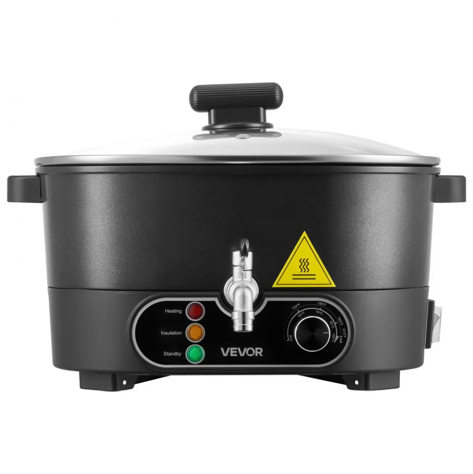 VEVOR Wax Melter for Candle Making, 6.3 Qts, Fast and Even Heating, with Easy Pour Spout and Temperature Control, Grooved Base for Non-Stick and Smooth Flow, Wax Melting Pot for Making Candles Soaps