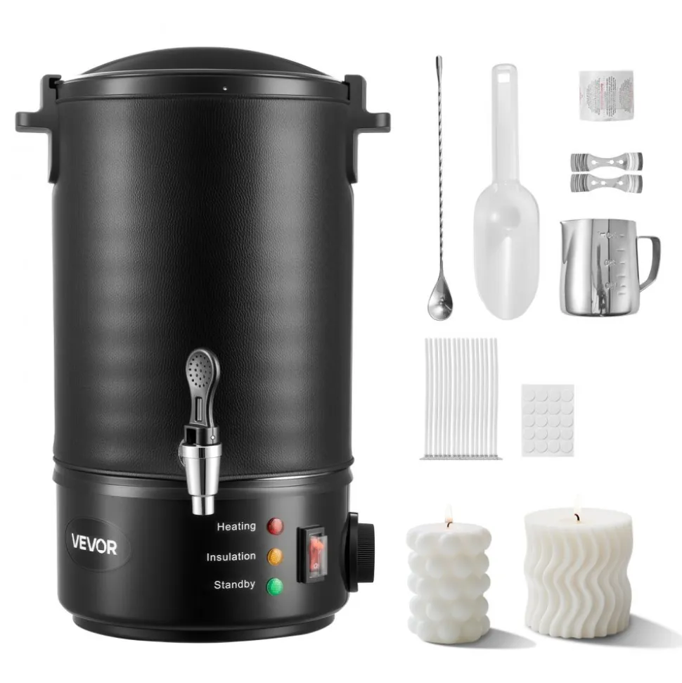 VEVOR Wax Melter for Candle Making, 8.5 Qts, Fast and Even Heating, with Easy Pour Spout and Temperature Control, Grooved Base for Non-Stick and Smooth Flow, Wax Melting Pot for Making Candles Soaps