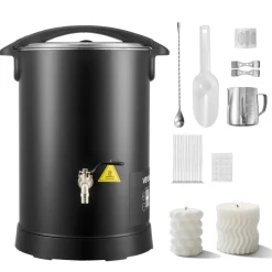 VEVOR Wax Melter for Candle Making, 10.6 Qts, Fast and Even Heating, with Easy Pour Spout and Temp Digital Display, Hourglass Base for Non-Stick Smooth Flow, Wax Melting Pot for Making Candles Soaps