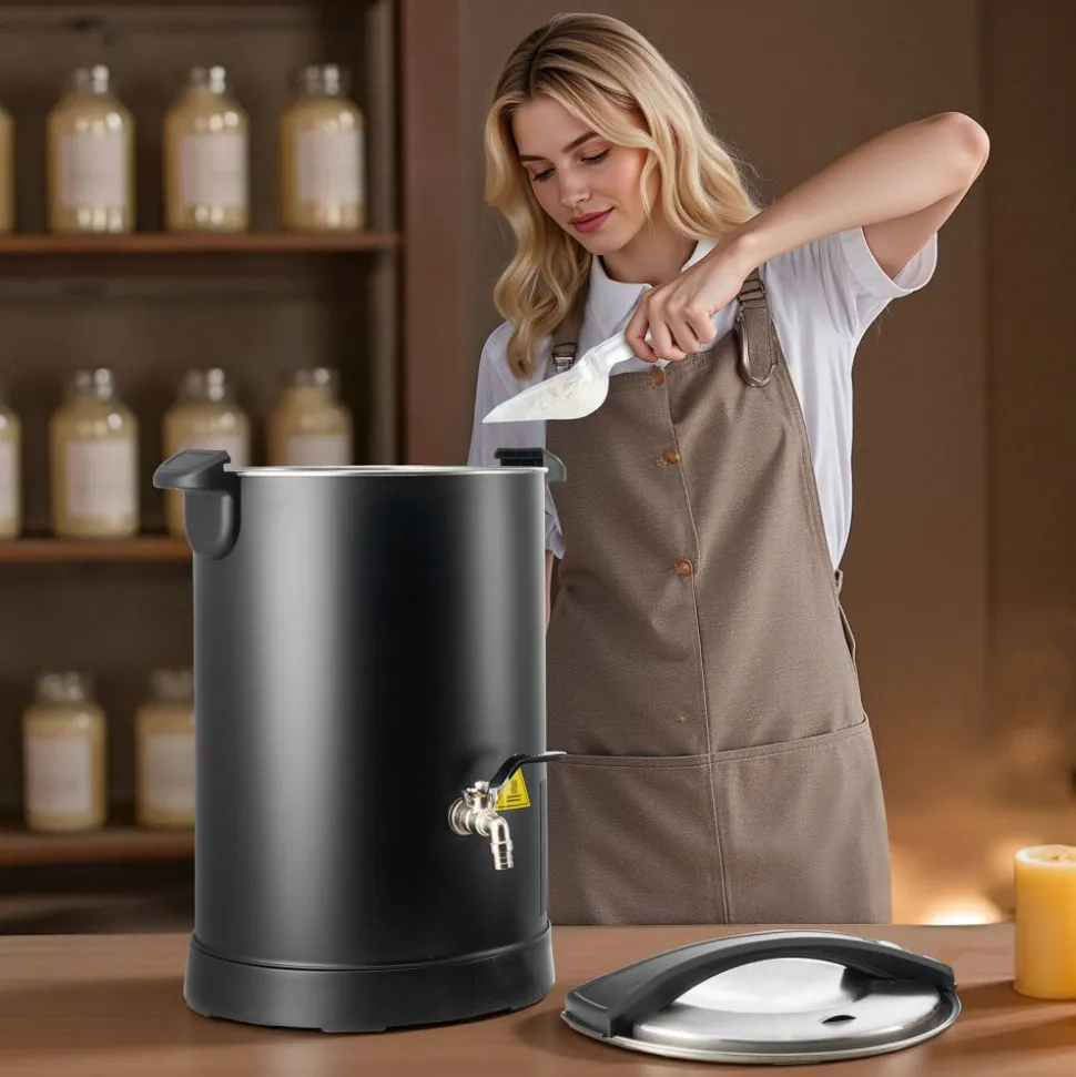 VEVOR Wax Melter for Candle Making, 10.6 Qts, Fast and Even Heating, with Easy Pour Spout and Temp Digital Display, Hourglass Base for Non-Stick Smooth Flow, Wax Melting Pot for Making Candles Soaps