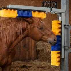 VEVOR 2 Way Livestock Scratching Brush, Dual Sided Goat Scratcher Brush with Mounting Bracket, 16.9" x 3.9" Cow Scratcher for Back Itch Relief, Massage Grooming Scratch Tool for Horse Cattle Sheep Pig