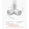 VEVOR 4-Way PVC Fittings, 1-inch PVC Pipe Joints Elbow Connector, 10-Pack Furniture Grade Pipe Corner Connectors for DIY Storage Rack, Animal Cage, Garden Support Frame, Impact & Weather-Resistant