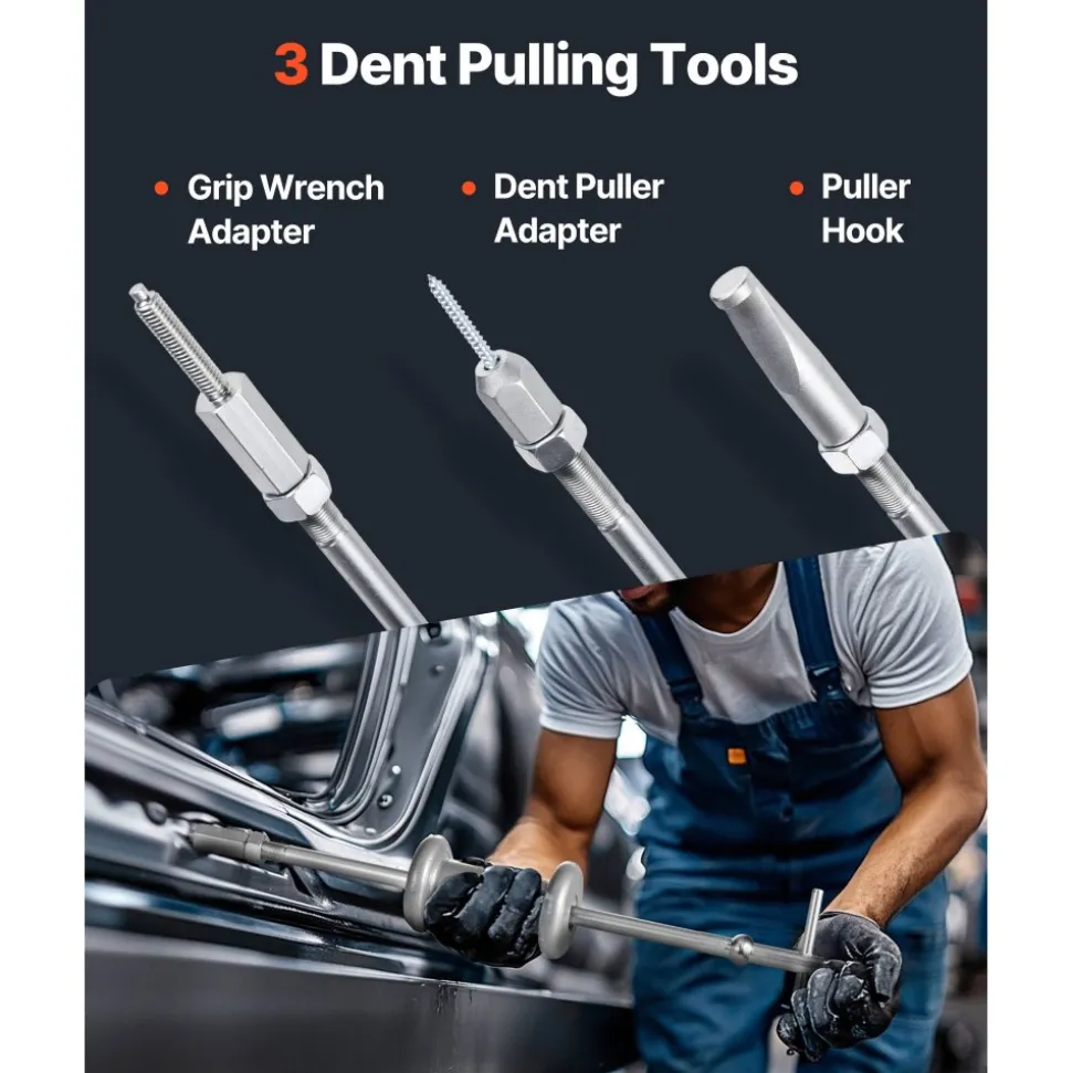 VEVOR 9-Way Slide Hammer Puller Set, 15PCS Front Wheel Hub Bearing Remover & Rear Wheel Axle Hub Dent Shaft Puller Tool Kit, Axle Bearing Puller Tool Kit and Slide Hammer Remover Set with Carry Box