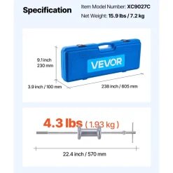 VEVOR 9-Way Slide Hammer Puller Set, 15PCS Front Wheel Hub Bearing Remover & Rear Wheel Axle Hub Dent Shaft Puller Tool Kit, Axle Bearing Puller Tool Kit and Slide Hammer Remover Set with Carry Box