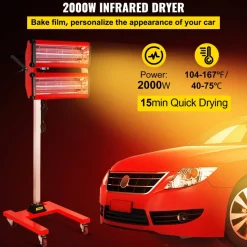 VEVOR 2000W Baking Infrared Paint Curing Lamp Short Wave Infrared Heater Car Bodywork Repair Paint Dryer/Stand