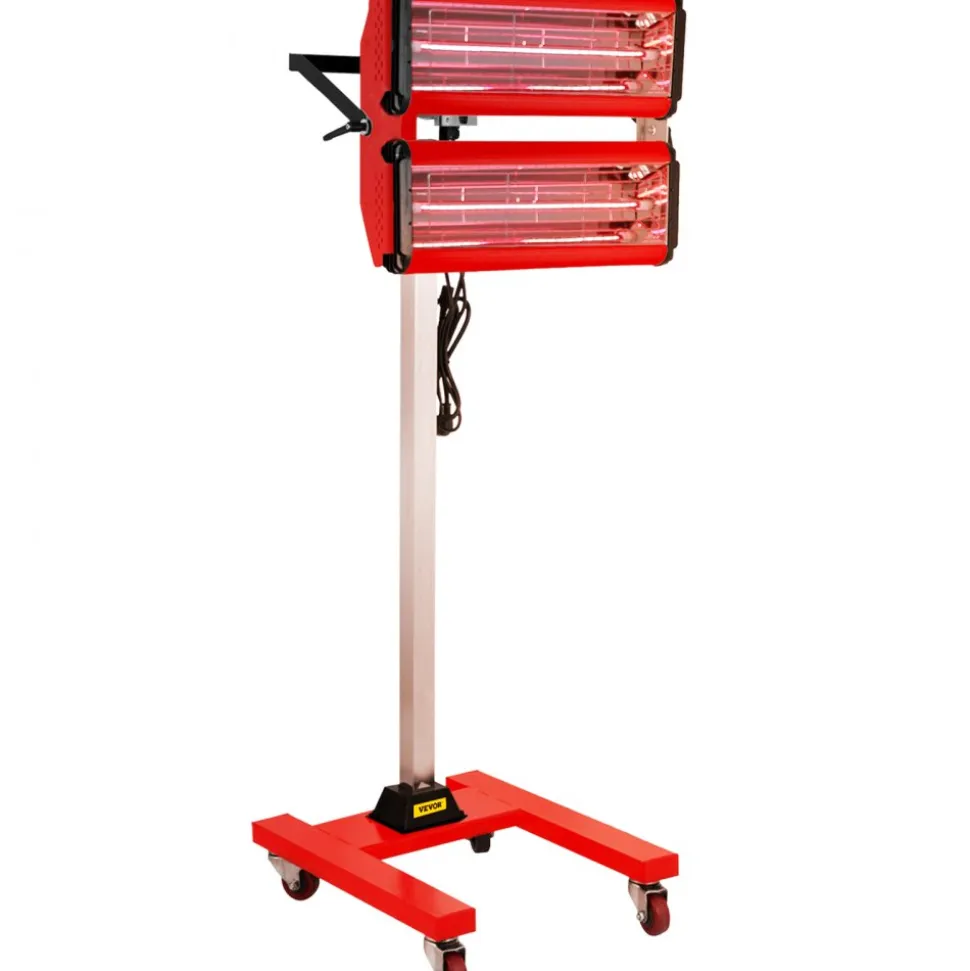 VEVOR 2000W Baking Infrared Paint Curing Lamp Short Wave Infrared Heater Car Bodywork Repair Paint Dryer/Stand