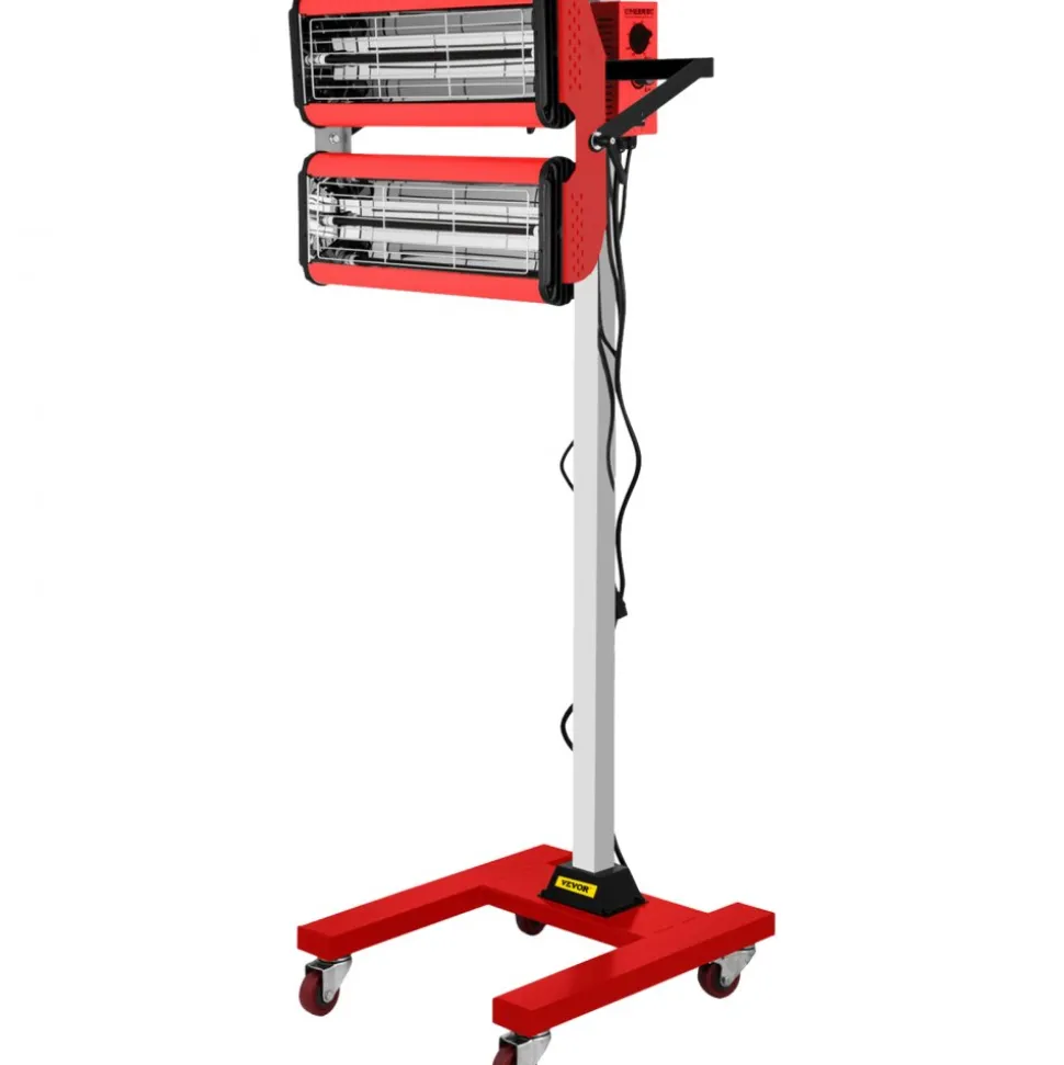 VEVOR 2000W Baking Infrared Paint Curing Lamp Short Wave Infrared Heater Car Bodywork Repair Paint Dryer/Stand