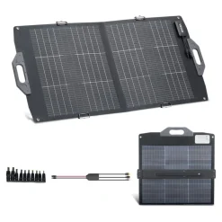 VEVOR 100W Bifacial Solar Panel, 16BB N-Type Foldable Monocrystalline Solar Panel Charger 24% Efficiency, Portable with MC4 Output, USB-A (QC3.0), Type-C & DC Ports for Power Stations Camping Hiking