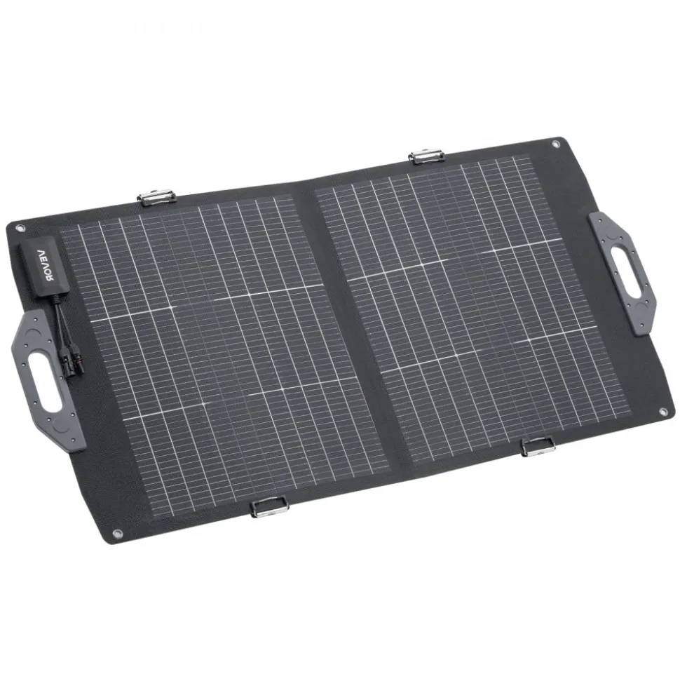 VEVOR 100W Bifacial Solar Panel, 16BB N-Type Foldable Monocrystalline Solar Panel Charger 24% Efficiency, Portable with MC4 Output, USB-A (QC3.0), Type-C & DC Ports for Power Stations Camping Hiking