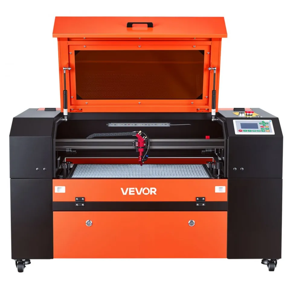 VEVOR 130W CO2 Laser Engraver, 55 x 35 in, CO2 Laser Engraver Cutter Machine with Water Chiller, 2 Way Pass Air Assist, 1200 mm/s Speed, Autofocus Engraving Cutting Machine, for Wood Acrylic Glass