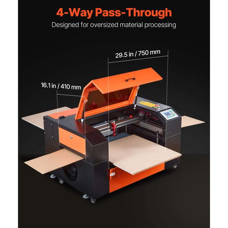 VEVOR 130W CO2 Laser Engraver, 55 x 35 in, CO2 Laser Engraver Cutter Machine with Water Chiller, 2 Way Pass Air Assist, 1200 mm/s Speed, Autofocus Engraving Cutting Machine, for Wood Acrylic Glass