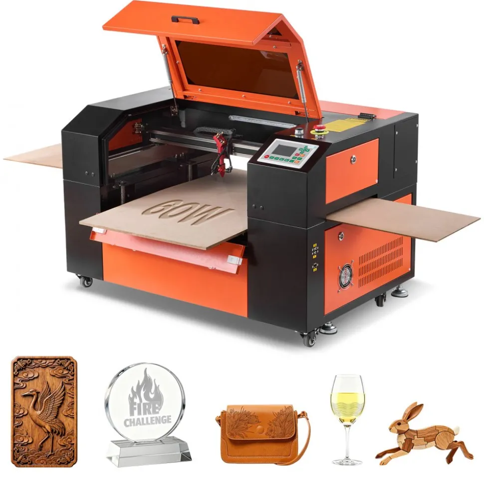 VEVOR 130W CO2 Laser Engraver, 55 x 35 in, CO2 Laser Engraver Cutter Machine with Water Chiller, 2 Way Pass Air Assist, 1200 mm/s Speed, Autofocus Engraving Cutting Machine, for Wood Acrylic Glass