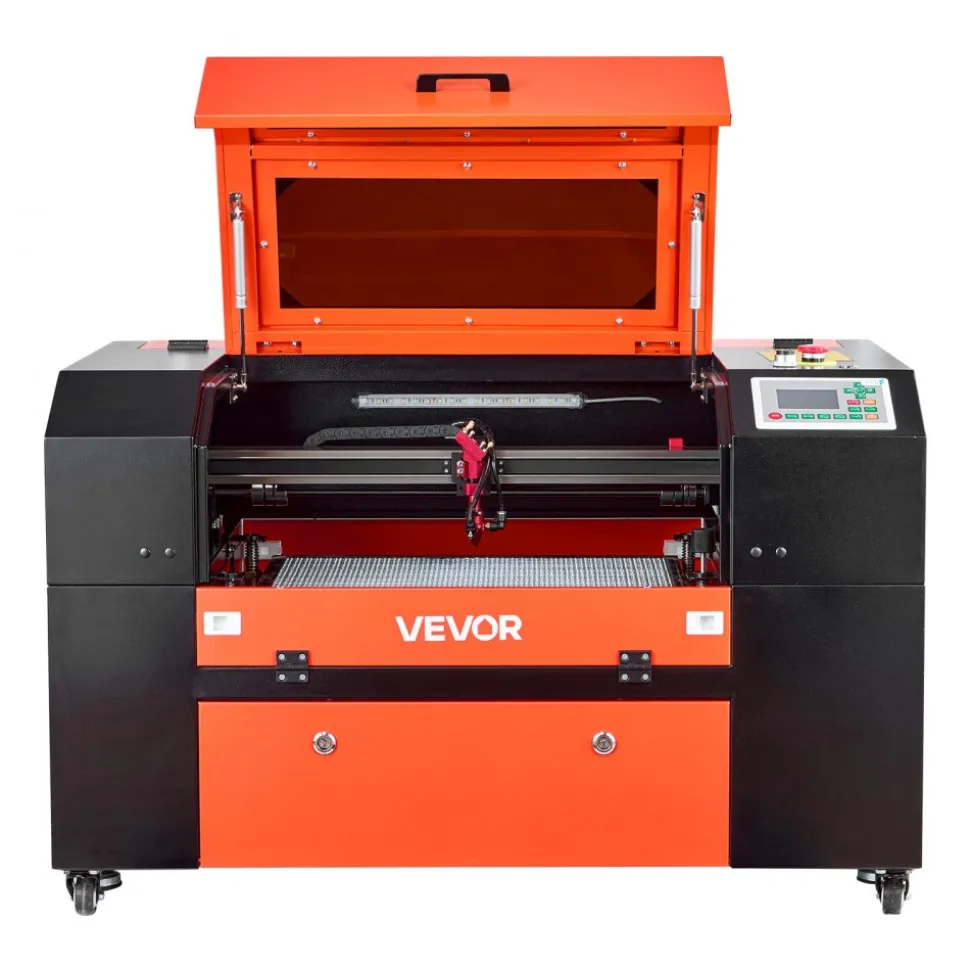VEVOR 50W CO2 Laser Engraver, 20 x 12 in, CO2 Laser Engraver Cutter Machine with 4 Way Pass Air Assist, Engraving Cutting Machine, Compatible with LightBurn CorelDRAW RDWorks, for Wood Acrylic Glass