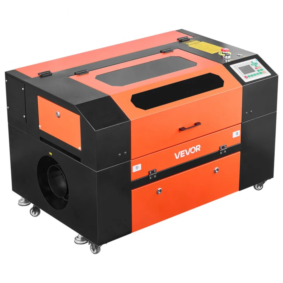 VEVOR 50W CO2 Laser Engraver, 20 x 12 in, CO2 Laser Engraver Cutter Machine with 4 Way Pass Air Assist, Engraving Cutting Machine, Compatible with LightBurn CorelDRAW RDWorks, for Wood Acrylic Glass
