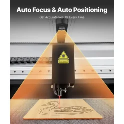 VEVOR 55W CO2 Laser Engraver, 20 x 12 in, Desktop CO2 Laser Engraver and Cutter Machine with 16MP Camera, Water Pump, Rotary Axis, Compatible with LightBurn CorelDRAW RDWorks, for Wood Acrylic Glass