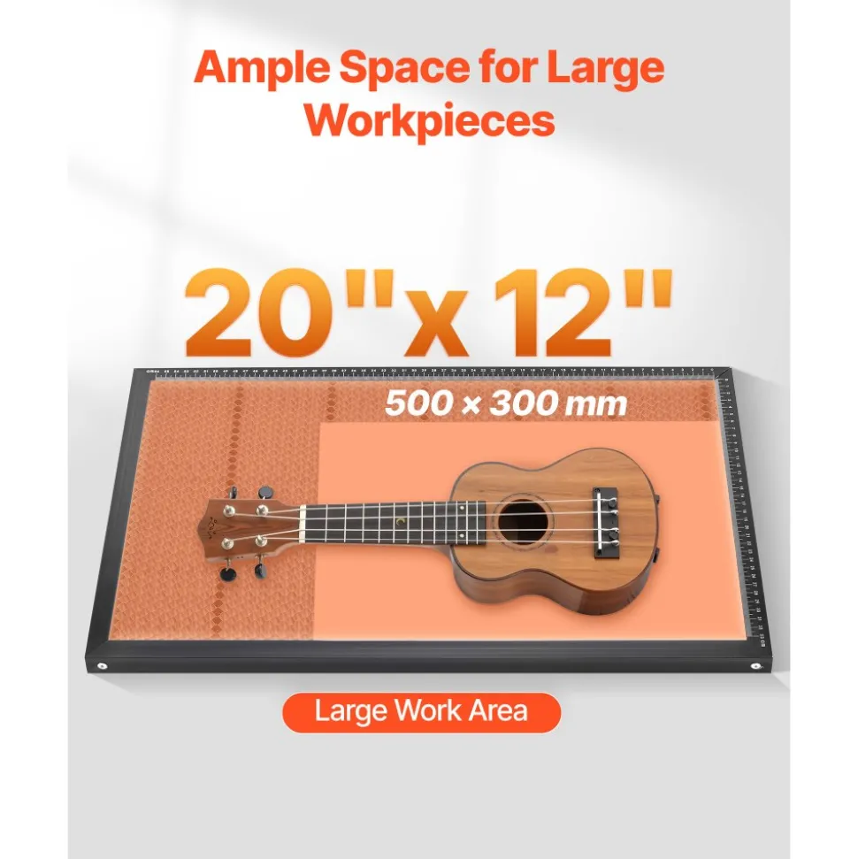 VEVOR 55W CO2 Laser Engraver, 20 x 12 in, Desktop CO2 Laser Engraver and Cutter Machine with 16MP Camera, Water Pump, Rotary Axis, Compatible with LightBurn CorelDRAW RDWorks, for Wood Acrylic Glass