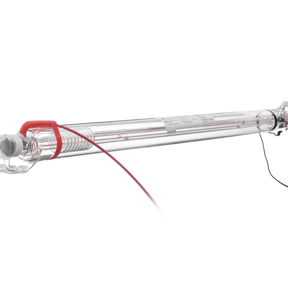 VEVOR 60W CO2 Laser Tube, 49.2 in (1250 mm) Length, 2 in (55 mm) Dia Borosilicate Glass Laser Cutter Tube with Metal Head, 5000-6000hr Wires Preconnected for Laser Engraver Engraving Cutting Machine