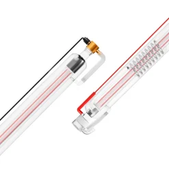 VEVOR 60W CO2 Laser Tube, 49.2 in (1250 mm) Length, 2 in (55 mm) Dia Borosilicate Glass Laser Cutter Tube with Metal Head, 5000-6000hr Wires Preconnected for Laser Engraver Engraving Cutting Machine