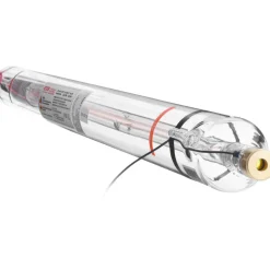 VEVOR 90W CO2 Laser Tube, 49.2 in (1250 mm) Length, 3.1 in (80 mm) Dia Borosilicate Glass Laser Cutter Tube with Metal Head, 10,000hr Wires Preconnected for Laser Engraver Engraving Cutting Machine