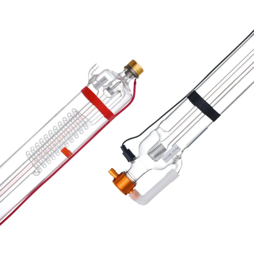 VEVOR 90W CO2 Laser Tube, 49.2 in (1250 mm) Length, 3.1 in (80 mm) Dia Borosilicate Glass Laser Cutter Tube with Metal Head, 10,000hr Wires Preconnected for Laser Engraver Engraving Cutting Machine