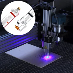 VEVOR 90W CO2 Laser Tube, 49.2 in (1250 mm) Length, 3.1 in (80 mm) Dia Borosilicate Glass Laser Cutter Tube with Metal Head, 10,000hr Wires Preconnected for Laser Engraver Engraving Cutting Machine