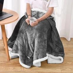 VEVOR Wearable Heated Throw Blanket Electric Shawl, Portable Robe Blanket Hoodie for Women, 5 Heating Levels, 3H Auto Shut-Off, Overheat Protection,Winter for Adult Mom Girlfriend,Machine Washable