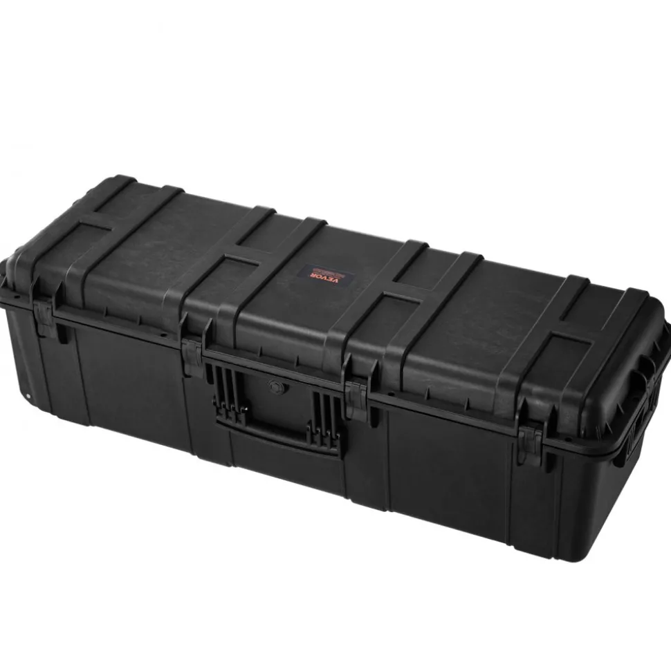 VEVOR Weatherproof Hard Case, Heavy Duty Protective Dry Box Case with Pre-Cut Foam & Retractable Pull Handles for Travel, Hunt, Military, Tactical, IP67 Waterproof Case for Cameras(112x41x34)