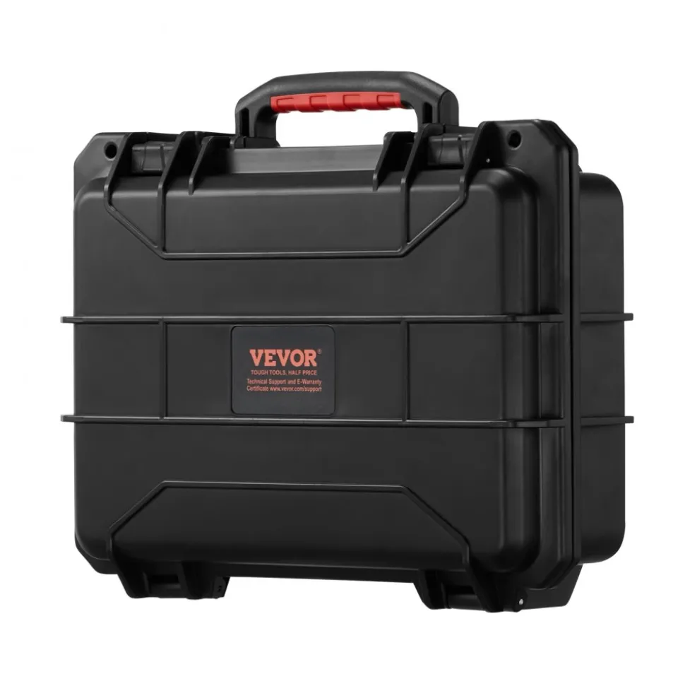 VEVOR Weatherproof Hard Case, Heavy Duty Protective Dry Box Case with Pre-cut Foam, and Retractable Pull Handles for Travel, Hunting, Military, Tactical, IP67 Waterproof Case for Cameras (40x32x16.6)