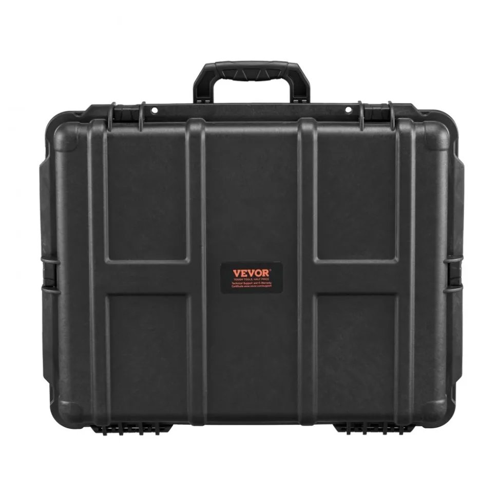 VEVOR Weatherproof Hard Case, Heavy Duty Protective Dry Box Case with Pre-cut Foam, and Retractable Pull Handles for Travel, Hunting, Military, Tactical, IP67 Waterproof Case for Cameras (56.1x37x26)