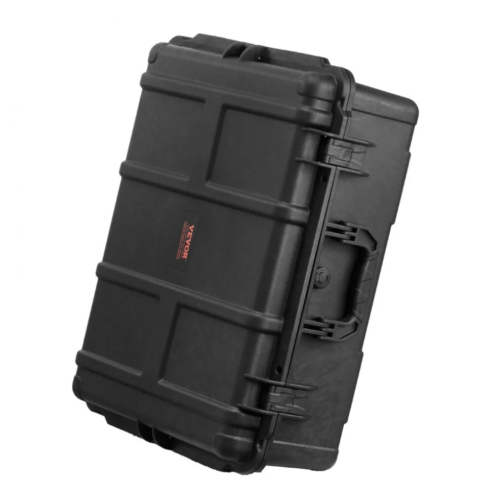 VEVOR Weatherproof Hard Case, Heavy Duty Protective Dry Box Case with Pre-cut Foam, and Retractable Pull Handles for Travel, Hunting, Military, Tactical, IP67 Waterproof Case for Cameras (56.1x37x26)