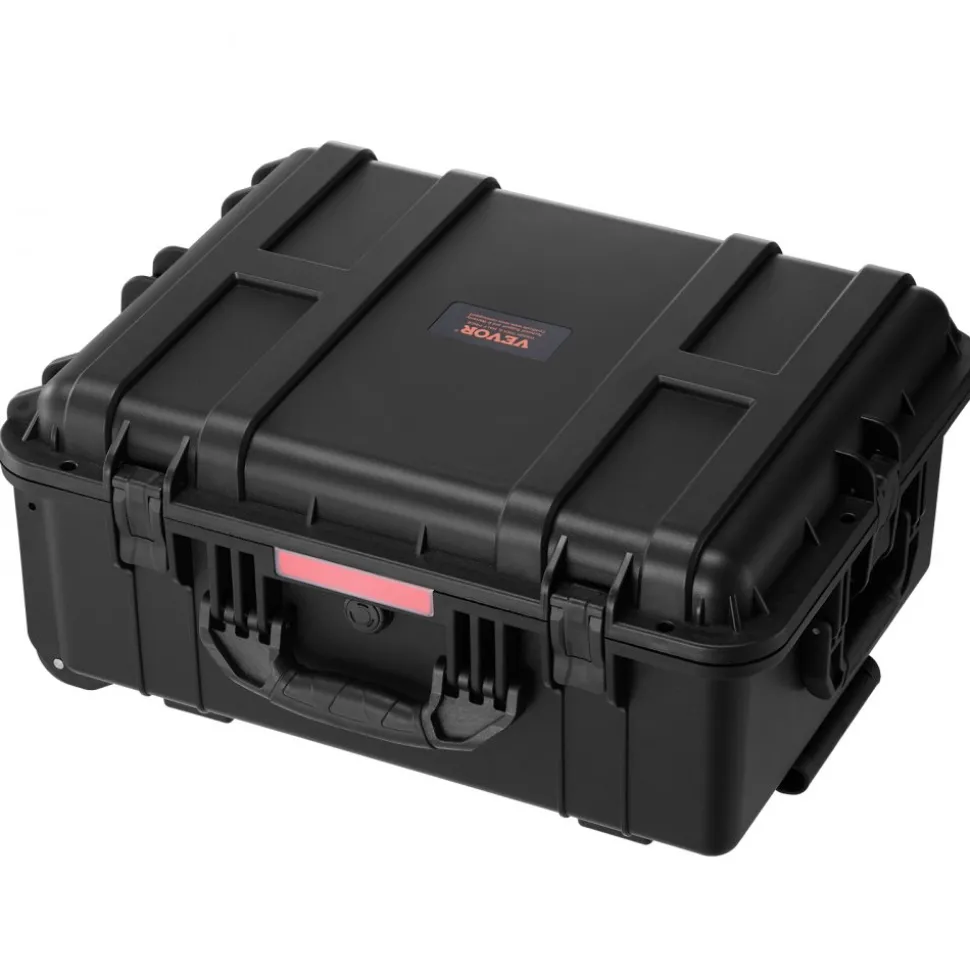VEVOR Weatherproof Hard Case, Heavy Duty Protective Dry Box Case with Pre-Cut Foam, Wheels & Retractable Pull Handles for Travel, Hunt, Military, Tactical, IP67 Waterproof Case for Cameras(57x45x28)