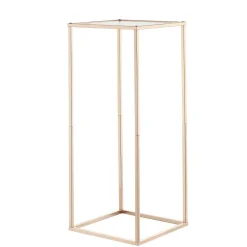 VEVOR Wedding Flower Stand, 10PCS 23.62-inch Column Flower Stand, Floral Stands with Acrylic Laminate, Rectangular Floral Display Rack for Wedding, Party, Birthday, Home, French Gold Stands