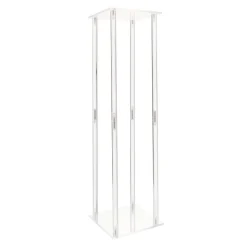 VEVOR Wedding Flower Stand, 10PCS 23.62-inch Column Flower Stand, Floral Stands with Acrylic Laminate, Hexagonal Cubic Floral Display Rack for Wedding, Party, Birthday, Home, French Gold Stands