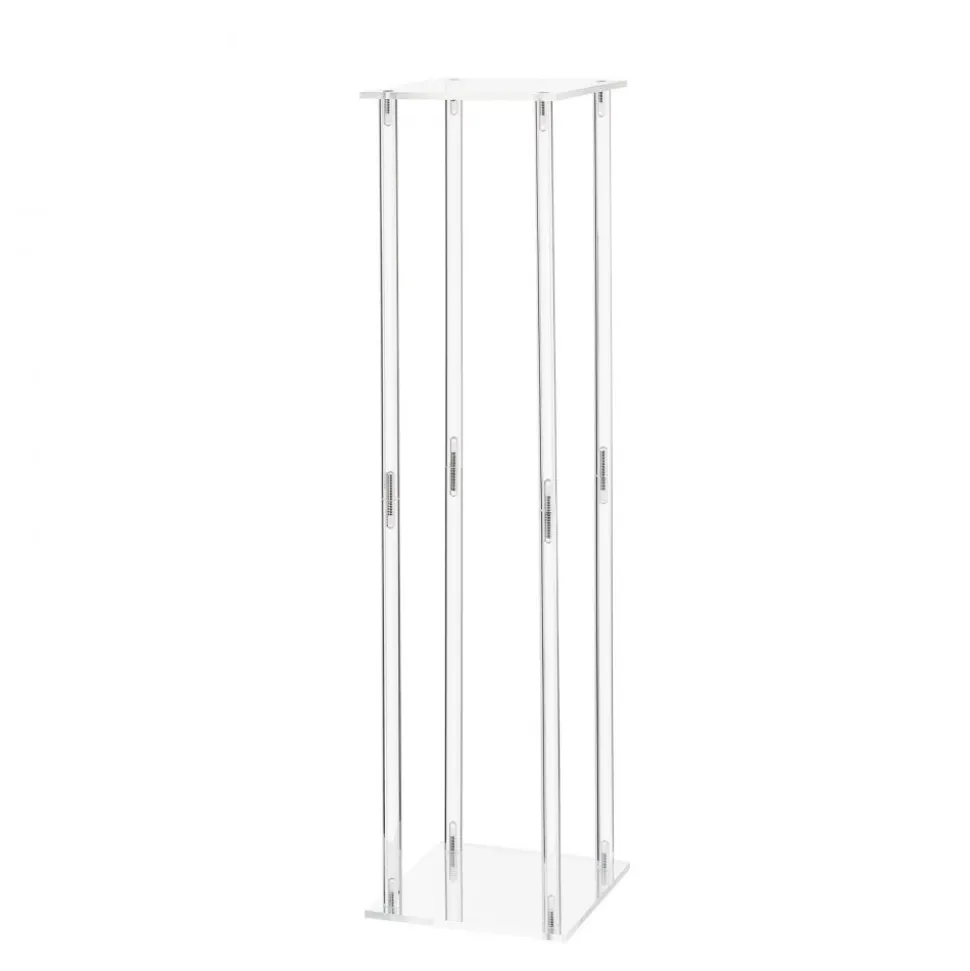 VEVOR Wedding Flower Stand, 10PCS 23.62-inch Column Flower Stand, Floral Stands with Acrylic Laminate, Hexagonal Cubic Floral Display Rack for Wedding, Party, Birthday, Home, French Gold Stands