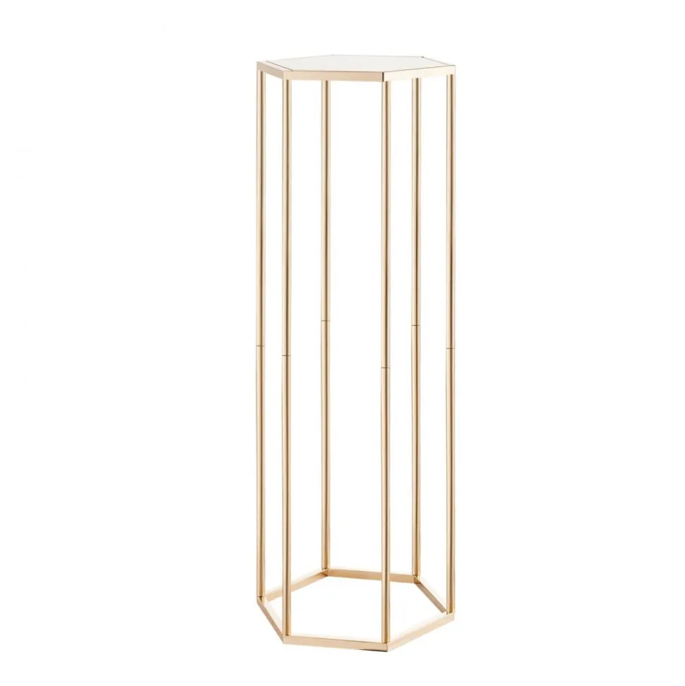 VEVOR Wedding Flower Stand, 10PCS 31.5-inch Column Flower Stand, Floral Stands with Hidden Screw, Rectangular Cubic Floral Display Rack for Wedding, Party, Birthday, Home, French Gold Stands