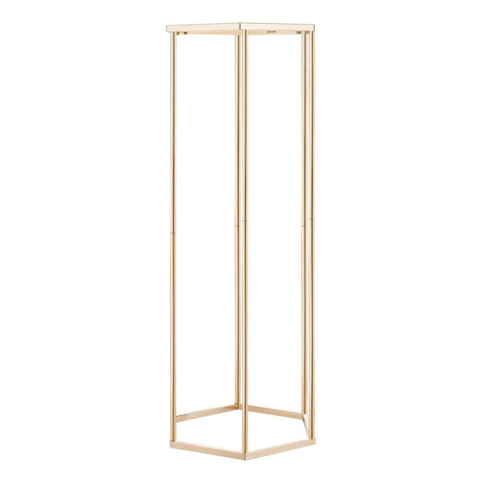 VEVOR Wedding Flower Stand, 10PCS 31.5-inch Column Flower Stand, Floral Stands with Hidden Screw, Rectangular Cubic Floral Display Rack for Wedding, Party, Birthday, Home, French Gold Stands