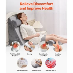 VEVOR Wedge Pillow for Sleeping, 4 Pcs Adjustable Orthopedic Bed Wedge Set, Support Arm Leg Neck Shoulder, Post Surgery Pillow for Back Pain, Acid Reflux, Snoring Relief, Sitting up in Bed, Dark Grey